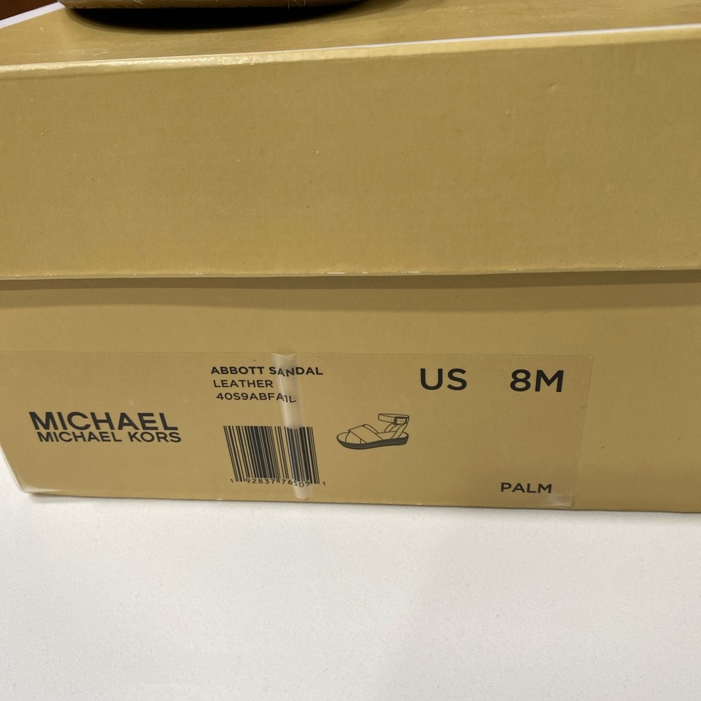 Michael Kors Palm green color leather Abbott Espadrille Sandals. Like new c pics - Picture 9 of 11